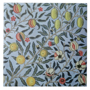 Carreau William Morris Motif Fruit Rouge Grenade Vintage