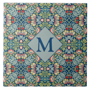 Carreau William Morris Motif géométrique monographique