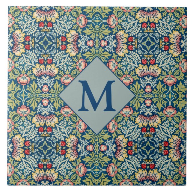 Carreau William Morris Motif géométrique monographique (Devant)