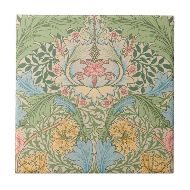 Carreau William Morris Myrtle Fleur Floral Botanique (Devant)