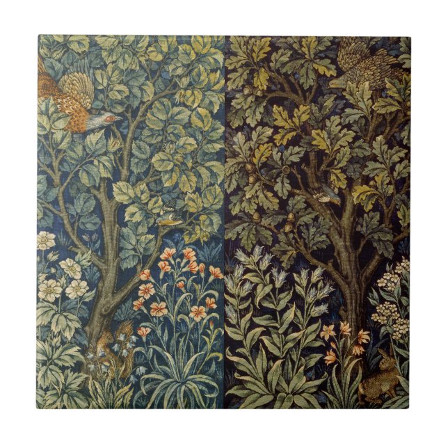 Carreau William Morris - Pheasant Bird Tree Botanical (Devant)
