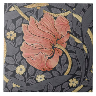 Carreau William Morris Pimpernel Motif Vintage en céramiqu