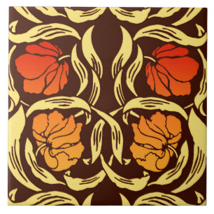 Carreau William Morris Pimpernel, Rust Orange et Brown