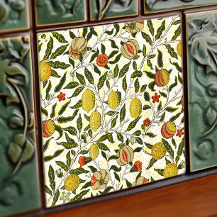 Carreau William Morris Pomegranate Lemons Motif Vintage
