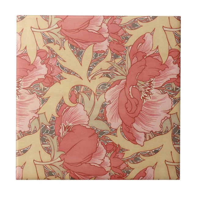 Carreau William Morris Poppies Floral Art (Devant)