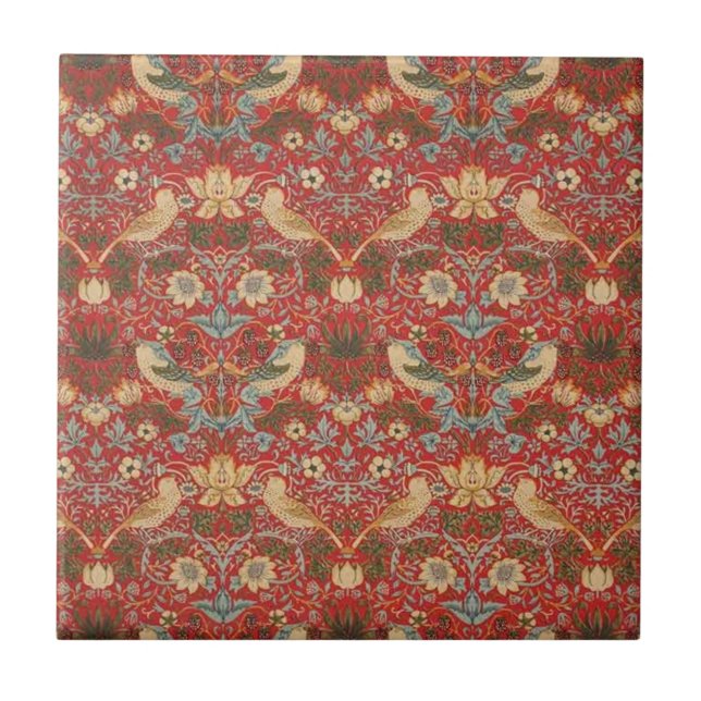 Carreau William Morris Red Strawberry Thief (Devant)