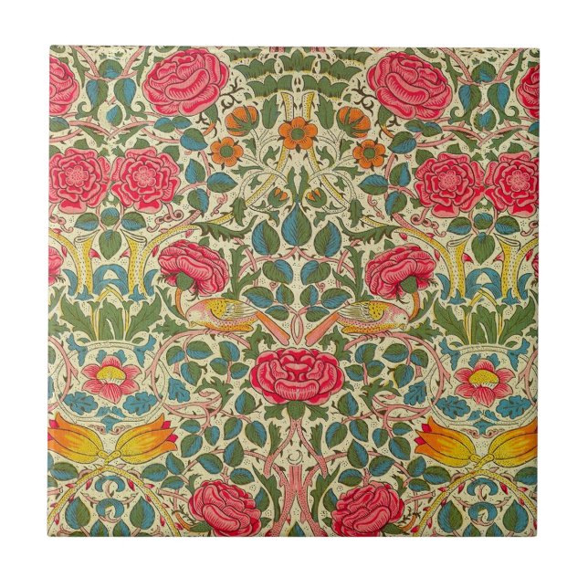 Carreau William Morris Rose Floral Chintz rose (Devant)