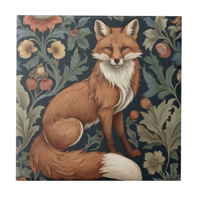 Carreau William Morris style floral droite face Fox (Devant)
