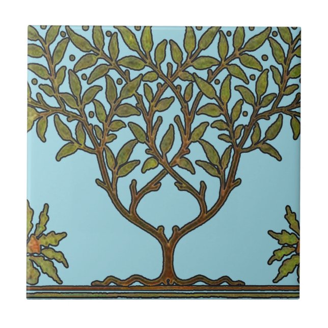 Carreau William Morris Tree Frieze Fond d'écran floral (Devant)