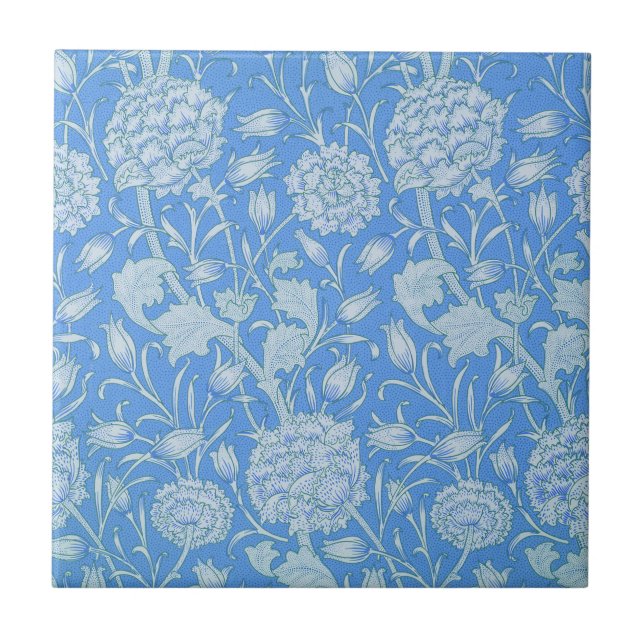 Carreau William Morris - Tulipes sauvages Bleues Art Nouve (Devant)