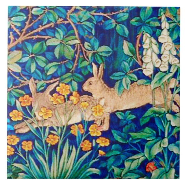 Carreau William Morris "Two Hares" - Lapins sauvages (Devant)