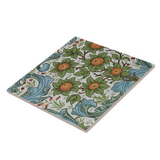 Carreau William Morris Vintage Floral Jaune Vert Bleu