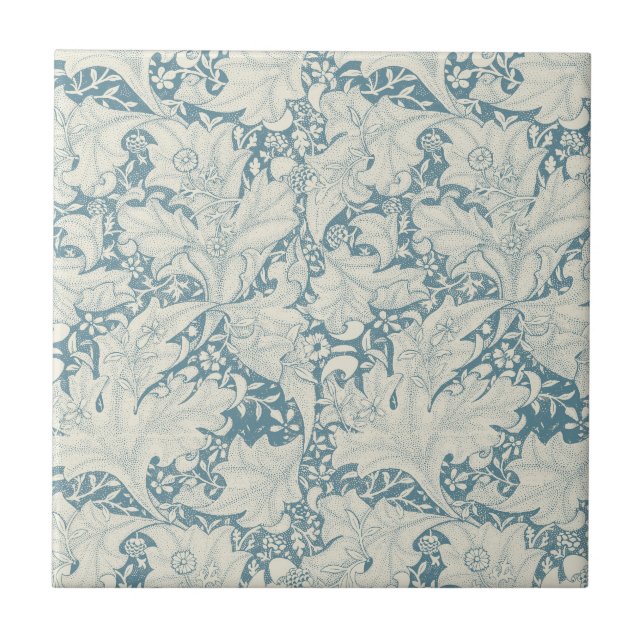 Carreau William Morris Wallflower bleu damas floral (Devant)