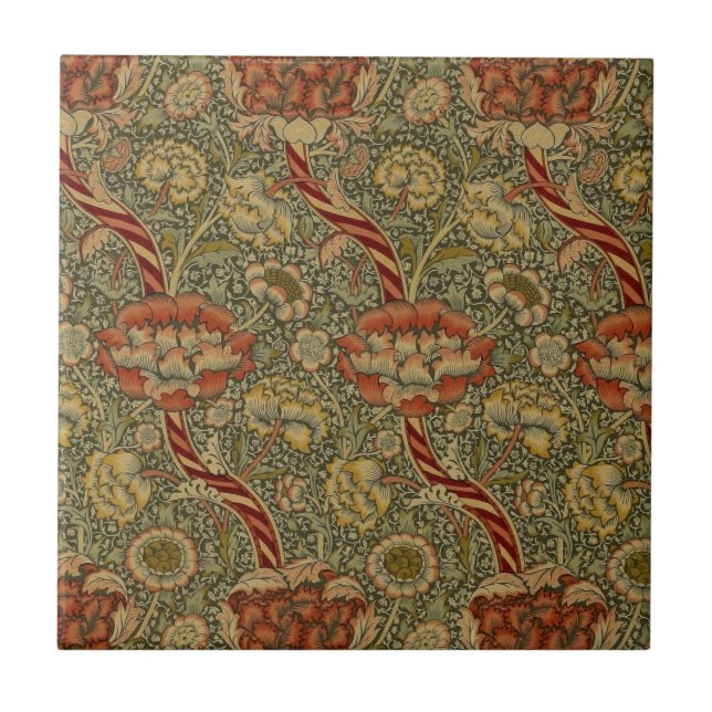 Carreau William Morris Wandle Anglais Floral Damask Design (Devant)