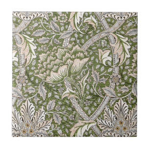 Carreau : William Morris Windrush Motif Vert : Vintage