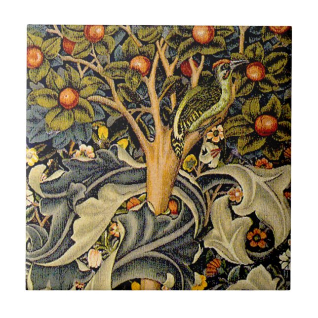 Carreau William Morris Woodpecker Tapestry Arts & Artisana (Devant)