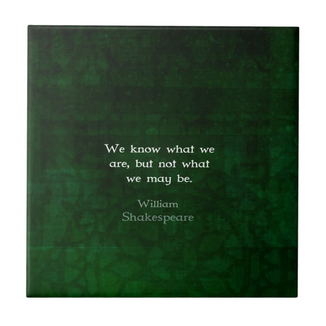 Carreau William Shakespeare Citation Sur Les Possibilités (Devant)
