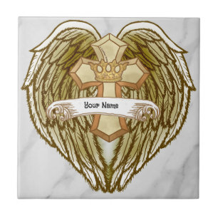 Carreau Wings Cross Crown Christian tile
