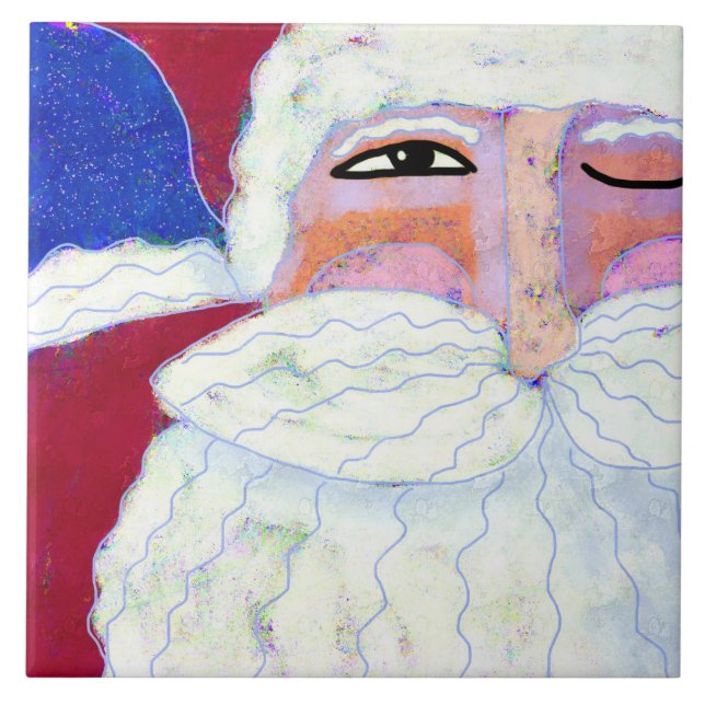 Carreau Winking Père Noël Abstrait Art (Devant)