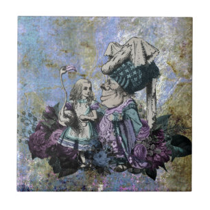 Carreau Wonderland Alice Flamant rose et duchesse