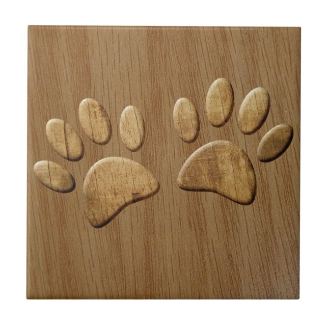 Carreau Wood Dog Paw Prints (Devant)