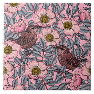 Carreau Wrens en rose