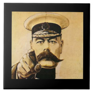 Carreau WW1 Lord Kitchener Ceramic Feature Tile.