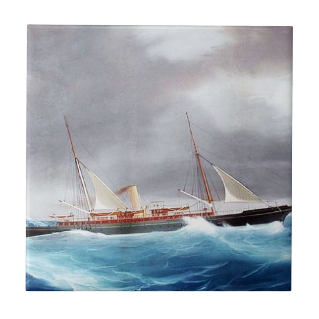 Carreau Yacht à vapeur Margarita années 1900 (Devant)