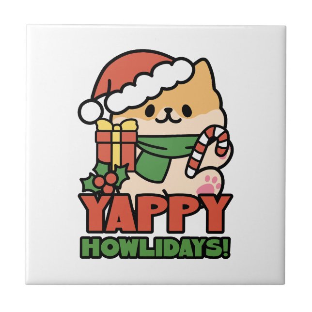 Carreau Yappy Howlidays - Jote Christmas Dog Cartoon (Devant)