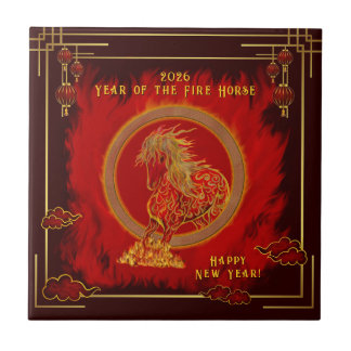 Carreau Year of the Fire Horse , Happy Lunar New Year