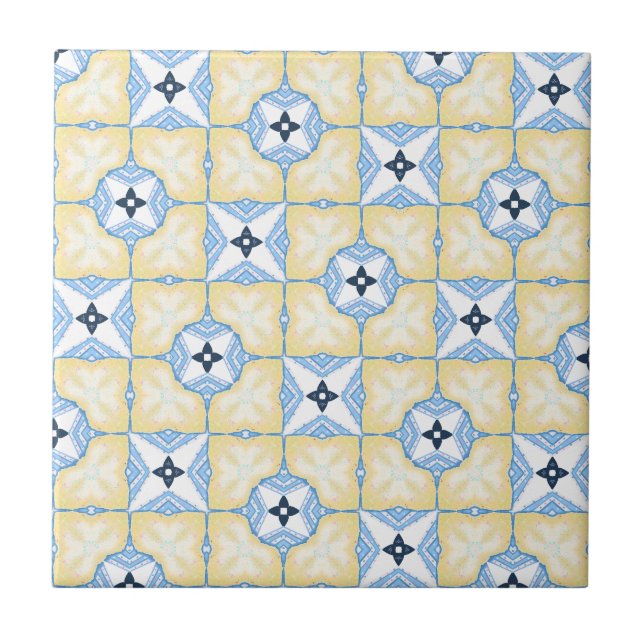 Carreau Yellow and Blue Tile  (Devant)