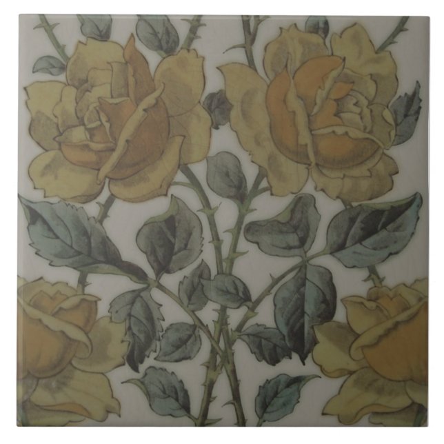Carreau Yellow Roses Maw & Co Imprimer & Tint Repro 1800 (Devant)