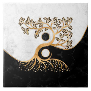 Carreau Yin Yang Tree - Marbles and Gold