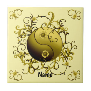 Carreau Yin Yang Tribal Jaune