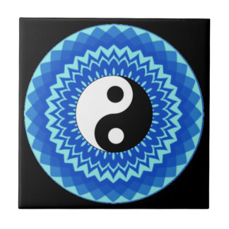 Carreau Ying yang mandala design (symbole yin et yang) 