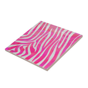 Carreau Zebra Hot Pink et White Print