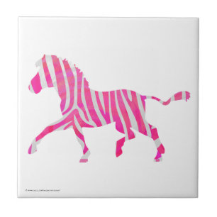 Carreau Zebra Hot rose et blanc Silhouette