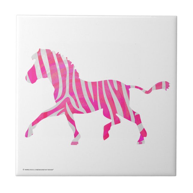 Carreau Zebra Hot rose et blanc Silhouette (Devant)