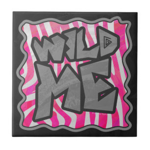 Carreau Zebra Hot Rose et White Wild Me