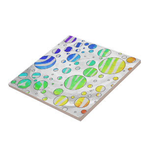 Carreau Zebra Rainbow et White Print