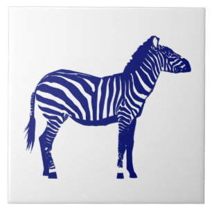 Carreau Zèbre - Bleu Cobalt Foncé et Blanc