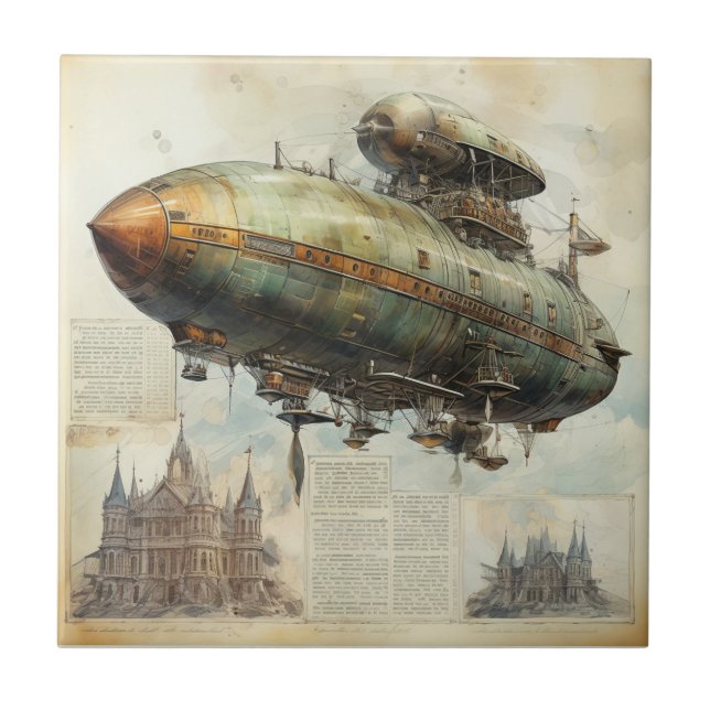 Carreau Zeppelin Steampunk vintage (7) (Devant)