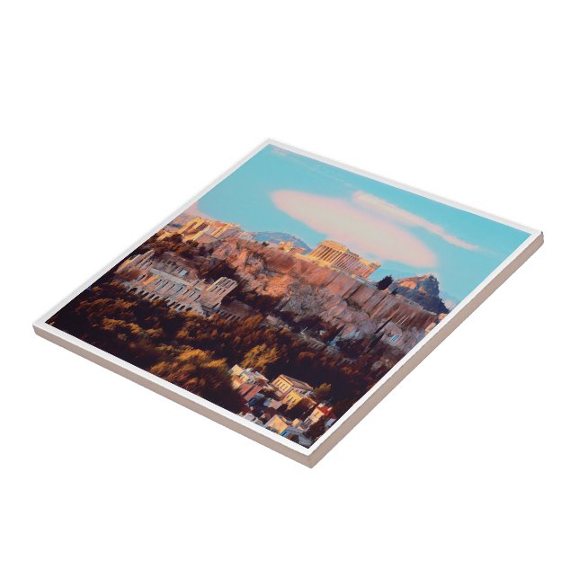 Carreau zGR009 ATHÈNES, Acropole, Grèce, (Côté)