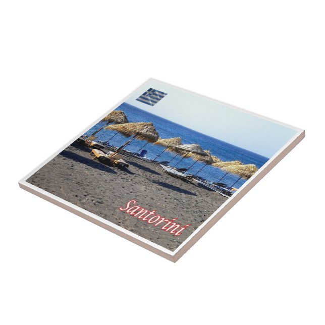 Carreau zGR082 SANTORINI Lava Beach, Grèce, (Côté)