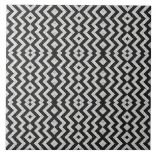 Carreau Zig-Zag Pavés en brique blanche et noire