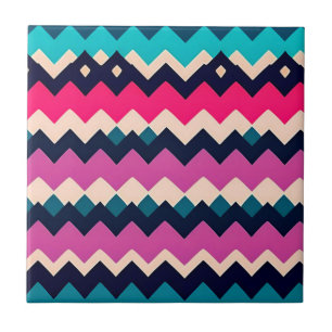 Carreau Zigzag Chevron Design Motif coloré