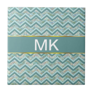 Carreau Zigzag turquoise nacré