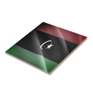 Carreau zLY002 LIBYA, Drapeau brandissant Libanais, Afriqu