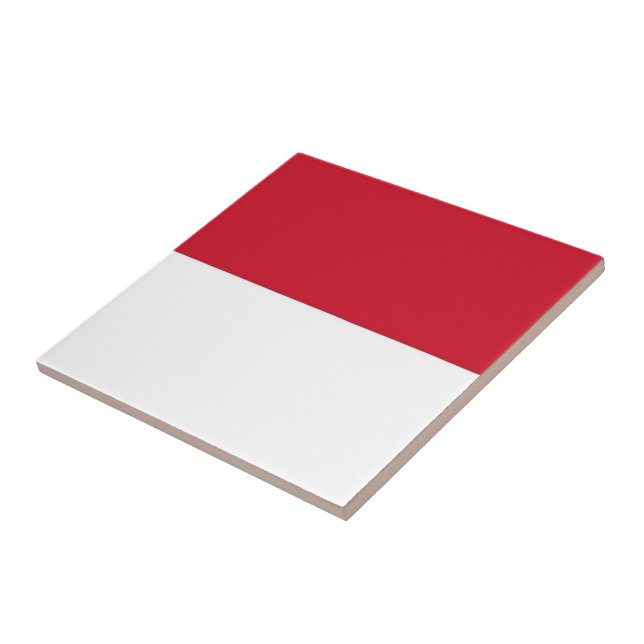 Carreau zMC001 DRAPEAU monégasque, Principauté de Monaco, (Côté)