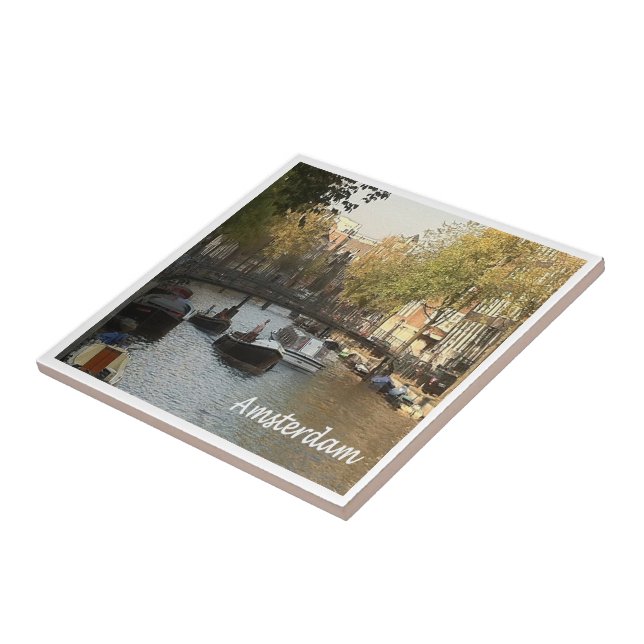 Carreau zNL017 AMSTERDAM canal navigable, (Côté)